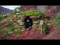 Building stone survival shelter in RED CANYONS | Catch and Cook crayfish found in the river