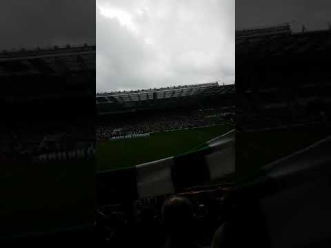 Celtic and Liverpool fans sing "you'll never walk alone"