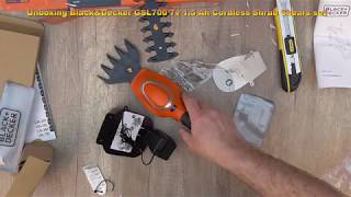 Unboxing Black&Decker GSL700 7v 1 5 Ah Cordless Garden Shear/Shrubber - Bob The Tool Man