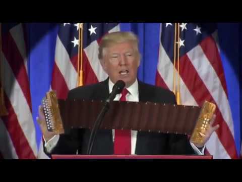 Trump plays the accordion