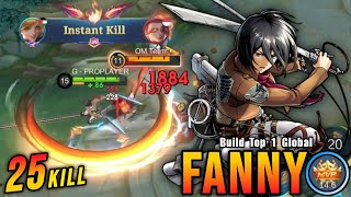 Download lagu 25 Kills!! Finally Fanny Attack on Titan Skin is Back!! - Build Top 1 Global Fanny ~ MLBB mp3