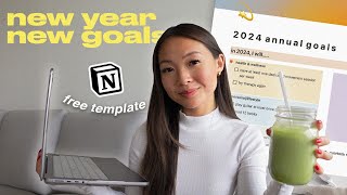 plan with me for 2024 | annual reset and reflection with free notion template