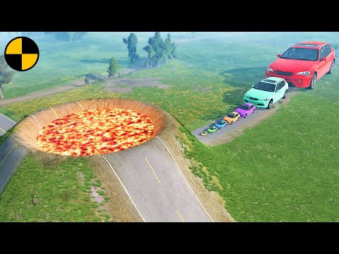 Big & Small Cars vs Volcano 😱 BeamNG.Drive