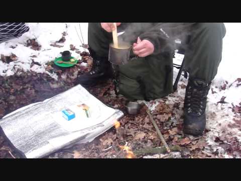 bushcraft cooking: romanian traditional shepherd's dish - "bulz"  (and quick day-camp)