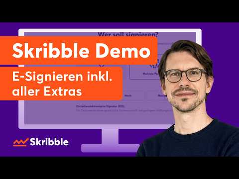 Skribble product demo in German