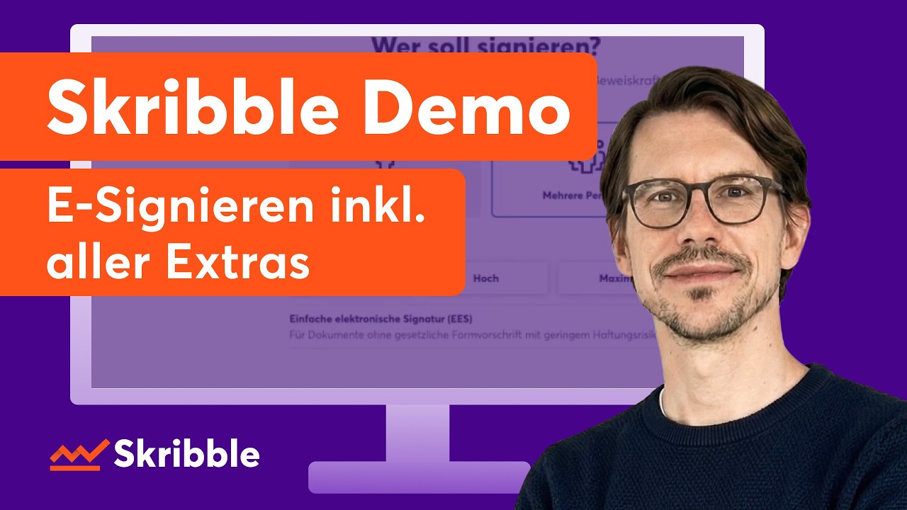 Skribble product demo in German