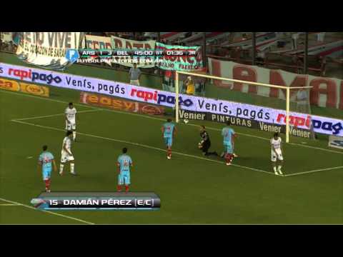 Gol de Pérez (e/c). Arsenal 1 - Belgrano 4. Fecha 18. Torneo Inicial 2013. Fútbol Para Todos