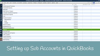 How to set up Sub Accounts in QuickBooks