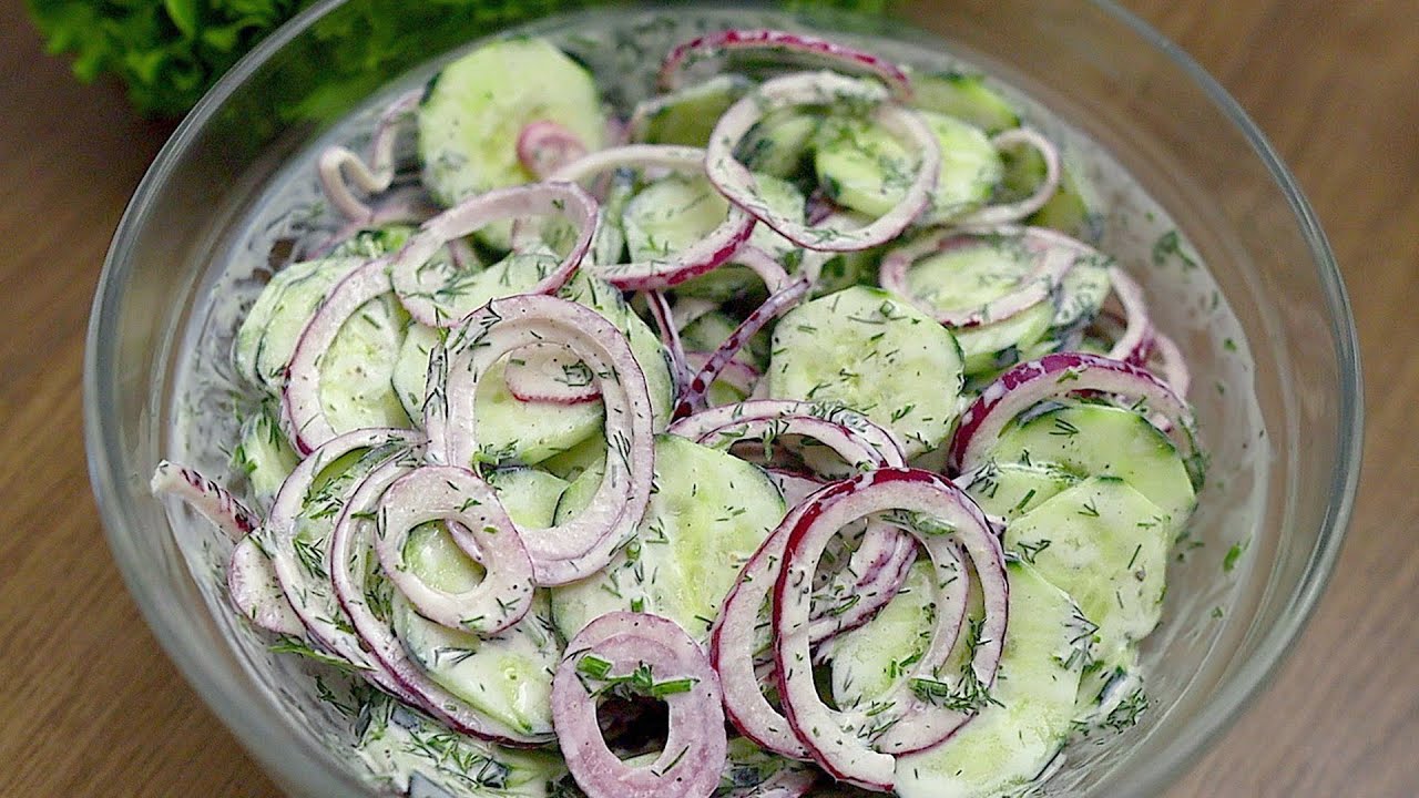 Sommerlicher Gurkensalat Zwiebeln - Einfache Rezepte