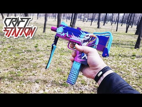 Как сделать МАК-10 (MAC-10) из CS GO в скине Неоновый Гонщик DIY