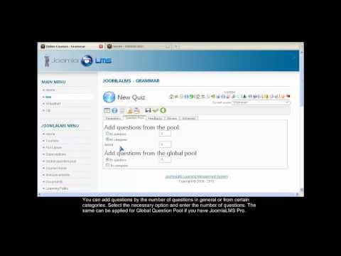 JoomlaLMS -- How to Create Online Quiz
