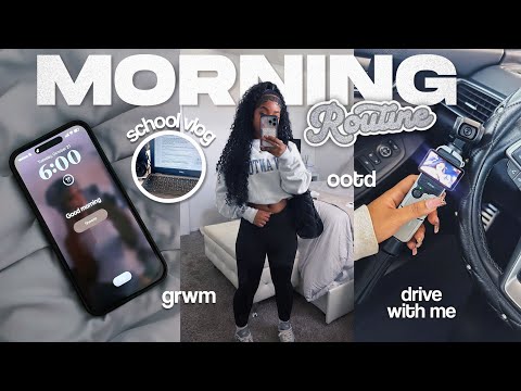 MY *realistic* 6AM MORNING ROUTINE ♡ ootd, hygiene, school, chit chat, drive with me