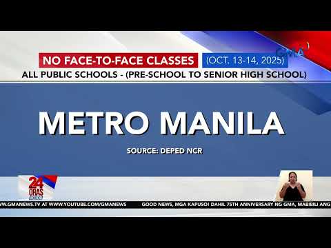 F2F classes sa NCR, suspendido sa Oct. 13-14, 2025 - DepEd NCR | 24 Oras Weekend