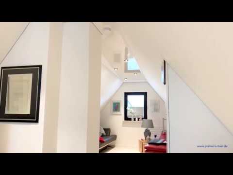 Spanndecke im Dachstudio - Renovierung mit PLAMECO - Vorher-Nachher-Vergleich