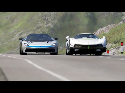 Pininfarina Battista 2020 vs Koenigsegg Jesko 2020 at Highlands