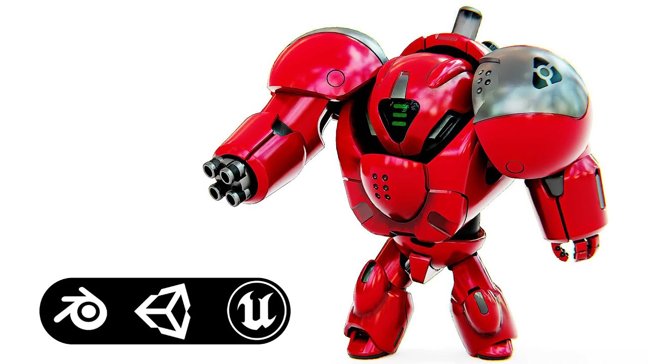 Toy Bot Groomy B Auto-Rig Pro Rigged For Mixamo Unreal Engine Unity 3D Model