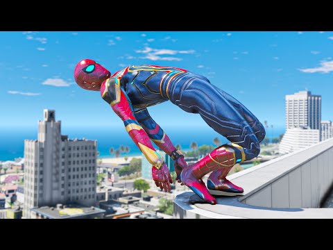 GTA 5 Iron Spiderman Falling off Highest Buildings - Episode 20 (Euphoria Ragdolls)