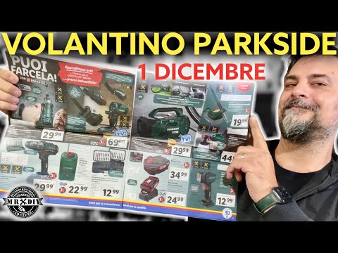 Volantino utensili Parkside lidl fai da te 1 dicembre 2022. Martello demolitore. Pompa compressore.