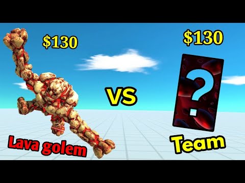 Lava Golem vs random team ARBS animal revolt battle simulator