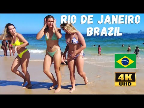 🇧🇷 Summer ☀️🏖️ Rio de Janeiro - Brasil - Short Leblon Beach Walk 4K