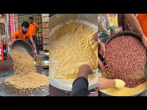 Bulk making Peanut Chakna Masala in Jaipur 😍😍 Crispy Peanut Namkeen Masala 🤩🤩