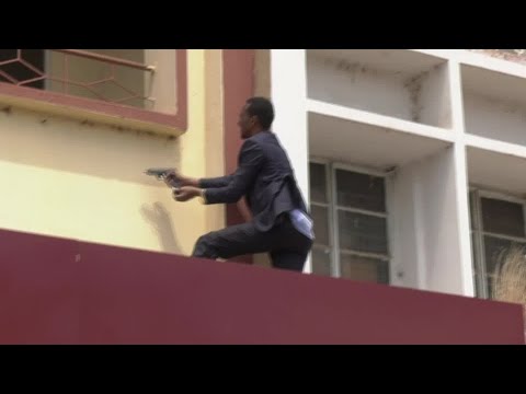 Police fight an active bank heist in Kenya