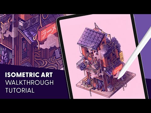 How to draw ISOMETRIC CABINS in Procreate: Noodles (timelapse + commentary)