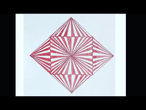 How to Draw Geometric Optical Illusion Art - 3D Trick Art on Paper tutorial