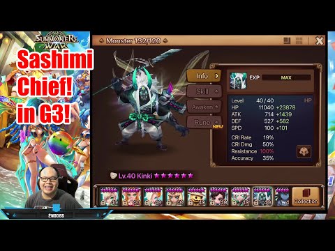 [Summoners war SS2021 EP#197] Sashimi Chief (Kinki The light onimusha) in G3