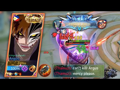 UNKILLABLE ARGUS!!! THIS IS HOW YOU OUTPLAY STRONG LANER HERO | ARGUS ONE SHOT BUILD | MLBB