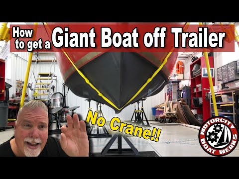 No Crane?? How to Get a Big Boat Off a Trailer | Sailboat Restoration and Boat Building (Ep3)