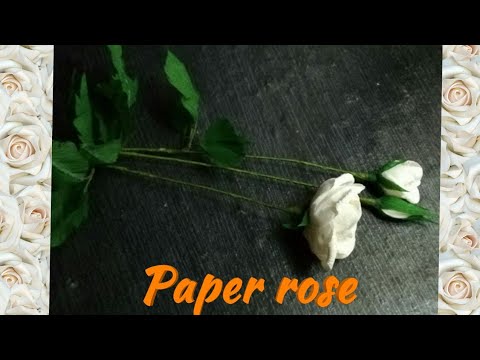 How To Make Rose  Flower From Crepe Paper //  Paper Rose  // Paper craft