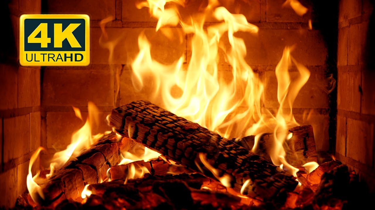 🔥 FIREPLACE (12 HOURS). Live Wallpaper 4K ULTRA HD. Fireplace Ambience with Crackling Fire Sounds