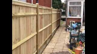 Album cover: A SHORT VIDEO SHOWING BEFORE, DURING AND AFTER THE INSTALLATION OF A CLOSEBOARDED FENCE.
