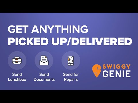 Part of a video titled Swiggy Genie Tutorial: Send or pick-up anything from anywhere.