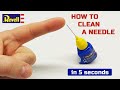 How to clean Revell contacta glue needle in 5 seconds?