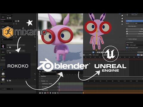 GAMEDEVY STUFF: CHARACTER WALK CYCLE: FROM MIXAMO TO BLENDER TO UNREAL ENGINE VIA ROKOKO ADD-ON