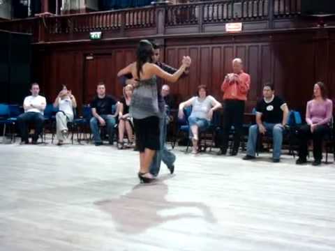  Roxana Suarez  and  Sebastian Achaval  are  dancing  to  a  tango