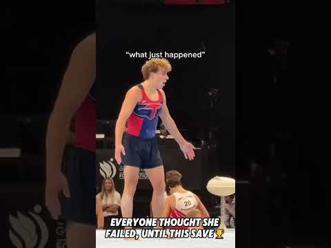 Epic save in gymnastics competition 5 #gymnastics #gymnasticsmoments#usa