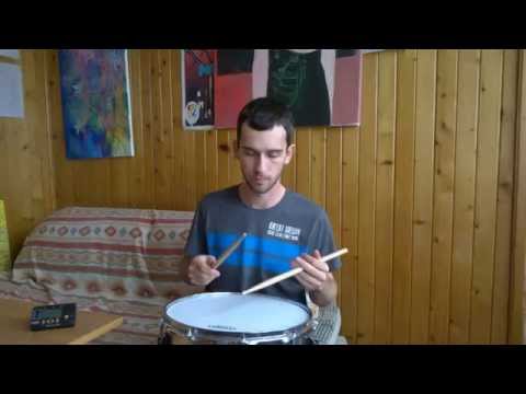 Paradiddle groove on snare drum