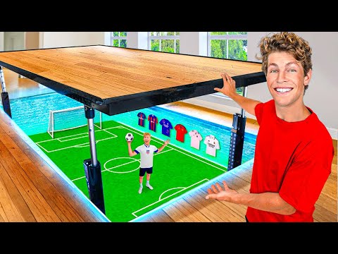 Ich habe ein GEHEIMES Fußballfeld in meinem Zimmer gebaut!