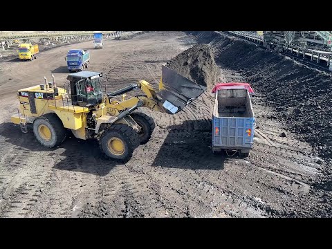 Huge Caterpillar 992G Wheel Loader Loading Trucks With One Pass - Sotiriadis/Labrianidis Mining