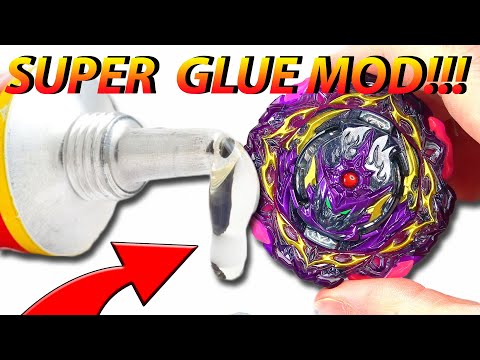 OMG THIS SUPER GLUE MOD IS AWESOME Beyblade Burst Mod!!!