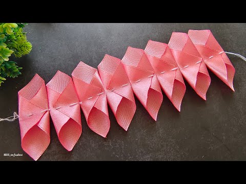 Amazing Ribbon Flower Easy DIY Ribbon Flower Hand Embroidery design Cloth Flowers