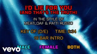 Meat Loaf - I&#39;d Lie For You (Karaoke)