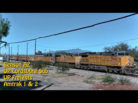 Benson, AZ | UPRR Lordsburg Sub, MP 1032 - PTZ (Chat) | SouthWest RailCams LIVE