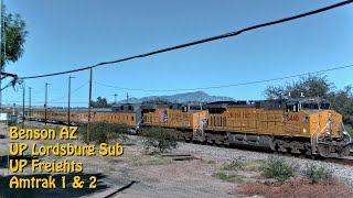 Benson, AZ | UPRR Lordsburg Sub, MP 1032 - PTZ (Chat) | SouthWest RailCams LIVE