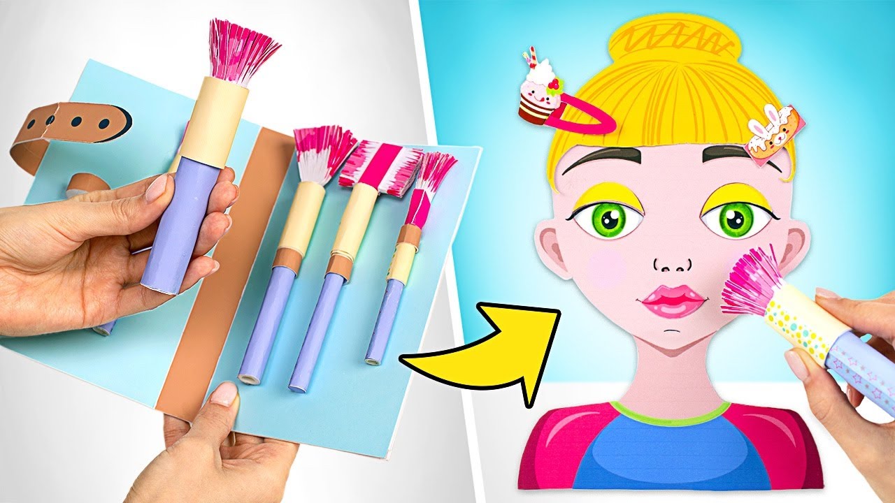Makeover & Play! Paper Doll Makeup Box DIY  🎀 | Beauty Crafts💄by Slick Slime Sam's Maker World