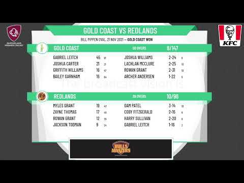 KFC Qld Premier Cricket - The Lord's Taverners One Day  - Semi Final - Gold Coast v Redlands