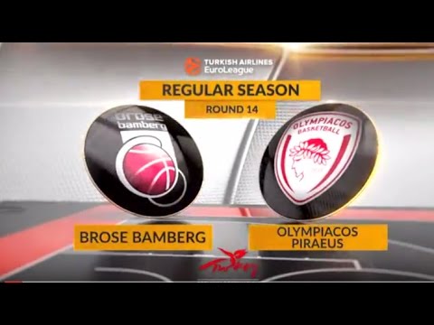 EuroLeague Highlights RS Round 14: Brose Bamberg 82-68 Olympiacos Piraeus